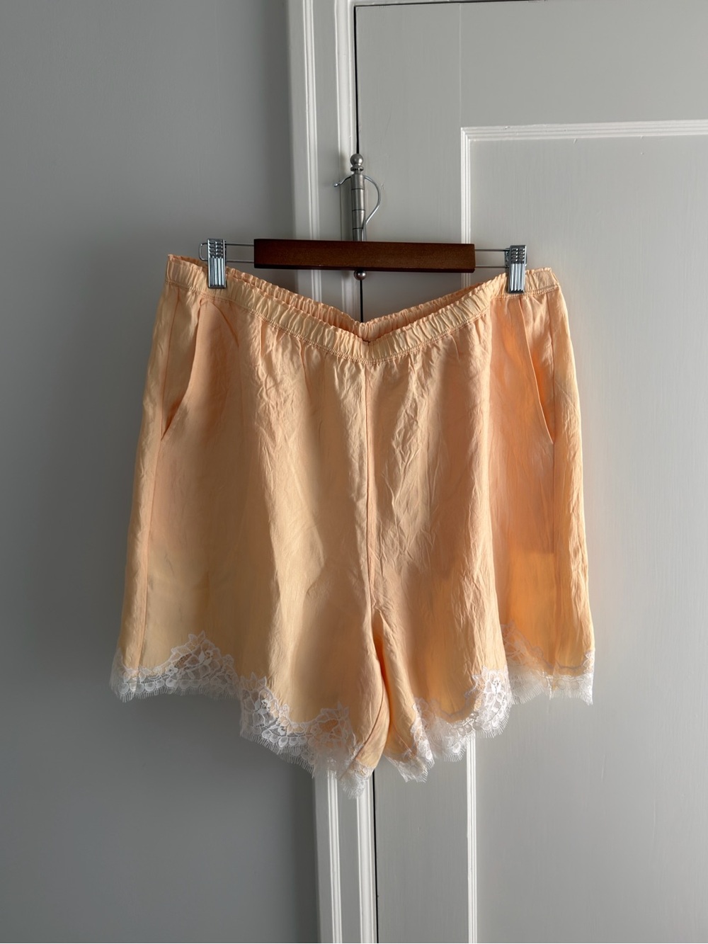 J. Crew Peach Lace-Trim Bermuda Shorts - Picture 2 of 2
